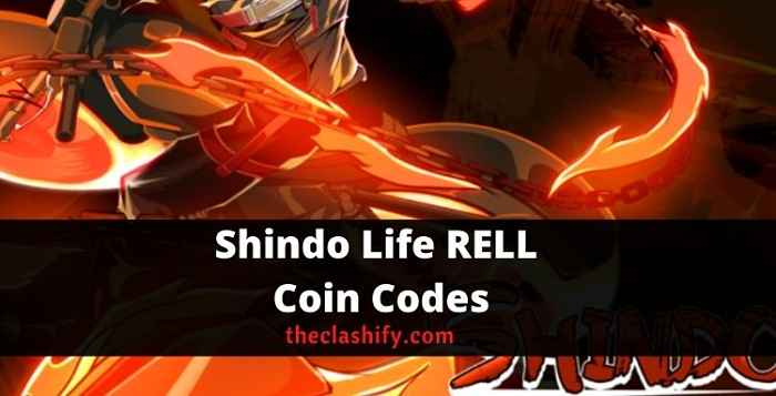 Shindo Life RELL Coin Codes 2021 October