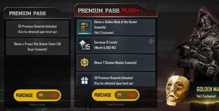 Pubg New State Premium Pass Plus+ & Premium Pass