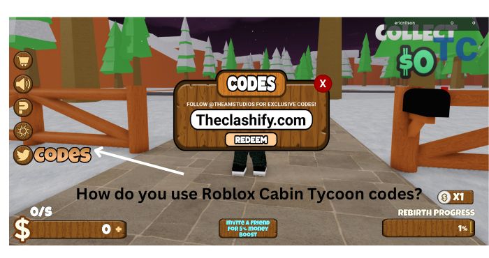How do you use Roblox Cabin Tycoon codes?